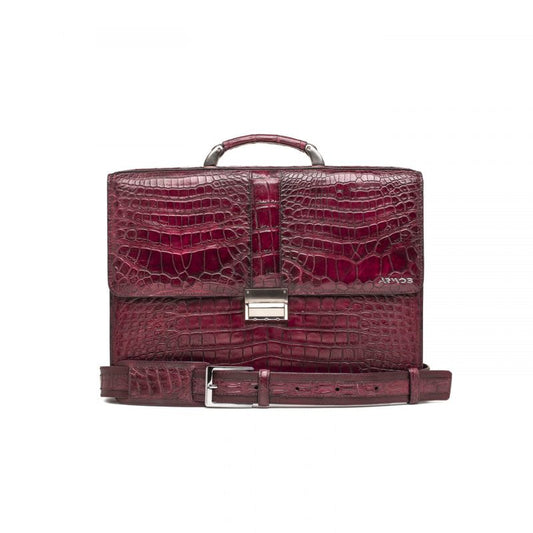 Crocodile leather briefcase
