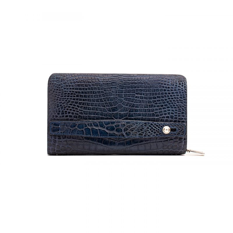 Blue wallet with double chain