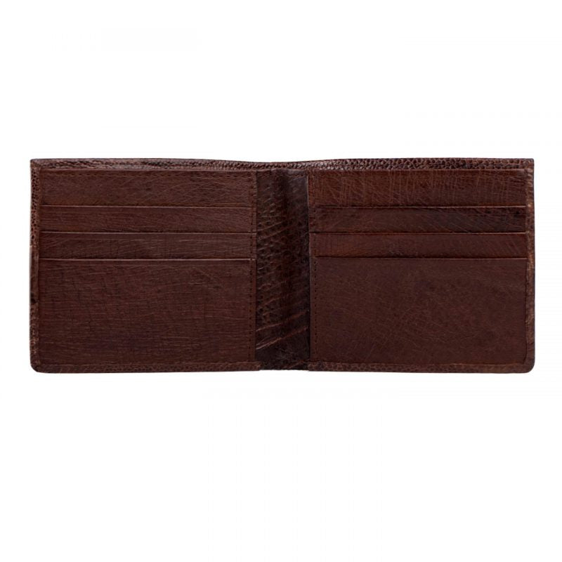 Brown ostrich leather wallet
