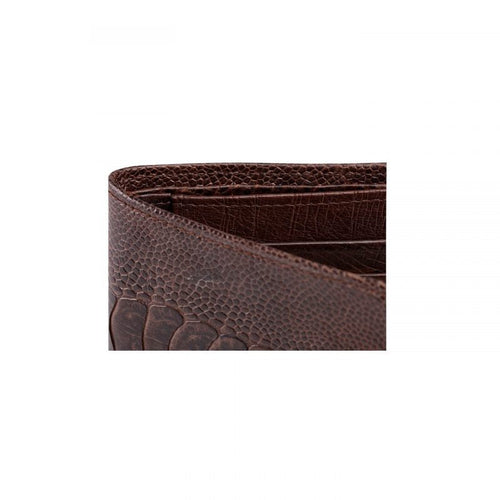 Brown ostrich leather wallet