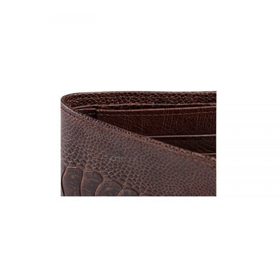 Brown ostrich leather wallet