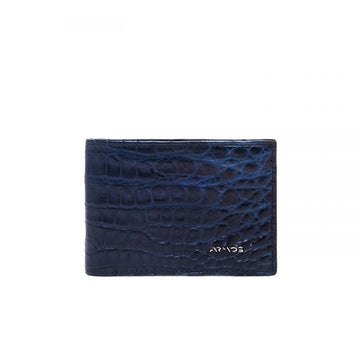 Blue crocodile leather wallet - front view