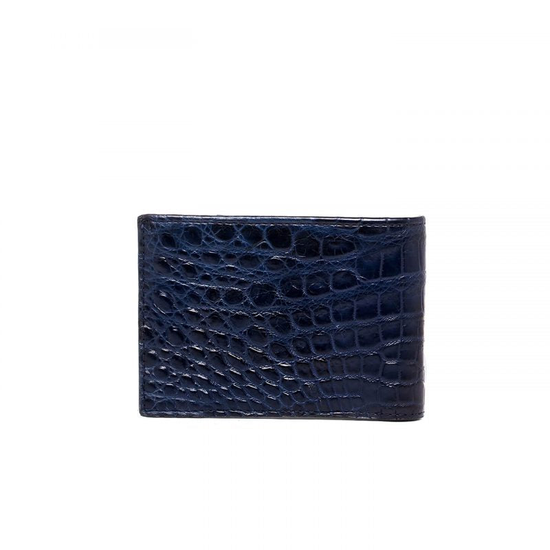 Blue crocodile leather wallet