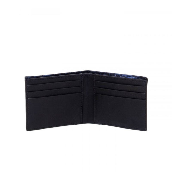 Blue crocodile leather wallet